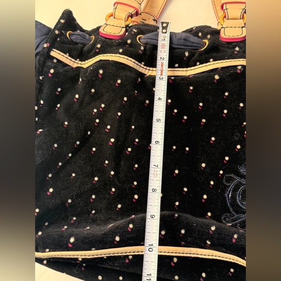 Juicy Couture Y2K Vintage Blue Velvet Polka Dot Bow Top Handle Bag  Preppy CHic - Picture 10 of 12